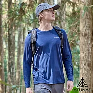 【ATUNAS 歐都納】男款POLARTEC POWER DRY吸濕排汗透氣快乾長袖T恤/銀離子抑菌抗臭衫A1TSGZ01M- M 藏青