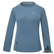 【ATUNAS 歐都納】女款POLARTEC POWER DRY吸濕排汗透氣快乾長袖T恤/銀離子抑菌抗臭衫/大尺碼A1TSGZ02W- 2XL 深岩灰
