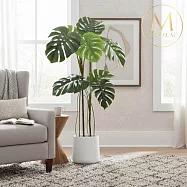 【Floral M】居家必備神器龜背竹1.5公尺室內大型仿真植栽(贈送花盆)