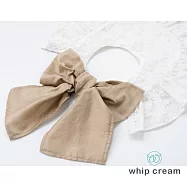 【日本 whip cream】典雅蝴蝶結圍兜 奶白色