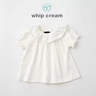 【日本 whip cream】荷葉邊短袖上衣 90 奶白色
