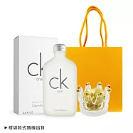 Calvin Klein 水晶擴香組[CK ONE 中性淡香水100ml+水晶擴香石+禮袋]-多款任選-國際航空版 黃水晶