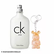 Calvin Klein 幸運能量掛飾組[CK ONE 中性淡香水100ml TESTER+水晶泰迪熊鑰匙圈]-公司貨