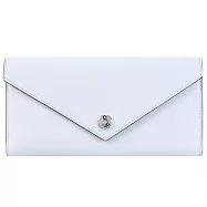 TORY BURCH 178256 內裏小狗壓花圖案扣式三折長夾.淺藍