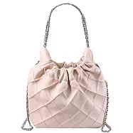 TORY BURCH 162451 Fleming Hobo 軟皮革鏈帶流浪包.柔粉