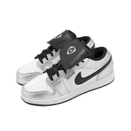 Nike 休閒鞋 Air Jordan 1 Low SE BG 大童 女鞋 銀 黑 喬丹 IR2310-100 25cm WHITE/BLACK-WHITE