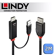 LINDY 林帝 主動式 HDMI 2.0 to DisplayPort 1.2 4K@60HZ 轉接線 帶USB電源 2m (41499)