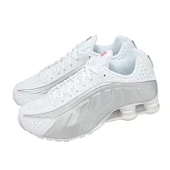 Nike 休閒鞋 Wmns Shox R4 女鞋 男鞋 白 銀 緩衝 彈簧鞋 AR3565-101 23cm WHITE/SILVER