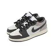 Nike 休閒鞋 Air Jordan 1 Low SE GS 大童 女鞋 爆裂紋 IU2269-100 24cm GREY/BLACK