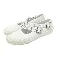 Vans 休閒鞋 Mary Jane Straps 男女鞋 瑪莉珍鞋 雙層交叉鉚釘 VN000D9ACJ7 24.5cm METAL WHITE