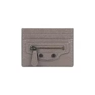 BALENCIAGA Le City 仿舊釦小羊皮4卡名片夾/卡片夾 (深堅果色)