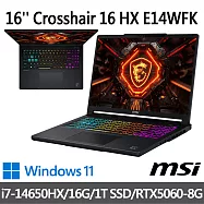 msi微星 Crosshair 16 HX E14WFK-013TW 16吋 電競筆電 (i7-14650HX/16G/1T SSD/RTX5060-8G/Win11)