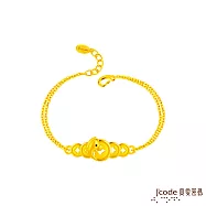 J’code真愛密碼金飾 馬上五錢硬金手鍊-孩童版