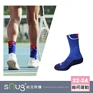 【幾何圈精品運動襪1雙-藏青】sNug給足呵護 厚底 透氣 吸汗 除臭襪 中筒襪 耐磨 運動久站必備 10秒除臭 台灣製 / 藏青22-24