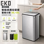 【EKO】諾雅系列智能感應垃圾桶 雙桶分類30L+30L 家用廚房大容量