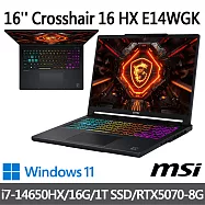 msi微星 Crosshair 16 HX E14WGK-002TW 16吋 電競筆電 (i7-14650HX/16G/1T SSD/RTX5070-8G/Win11)
