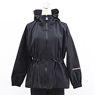BURBERRY 8113654 腰部抽繩連帽防風夾克外套.黑 34
