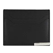 TODS 金屬LOGO波紋小牛皮隨身卡夾/名片夾.黑