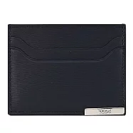 TODS 金屬LOGO波紋小牛皮隨身卡夾/名片夾.深藍