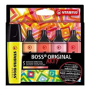 STABILO 德國 思筆樂 BOSS ORIGINAL ARTY 波士經典螢光筆 5色暖色系組/盒 ST70/5-02-1-20