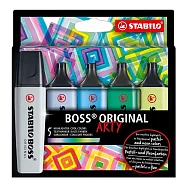 STABILO 德國 思筆樂 BOSS ORIGINAL ARTY 波士經典螢光筆 5色冷色系組/盒 ST70/5-02-2-20