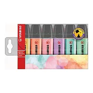 STABILO 德國 思筆樂 BOSS ORIGINAL Pastel 波士馬卡龍色經典螢光筆 6色組 /盒 ST70/6-2