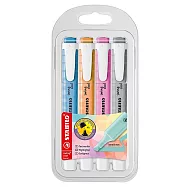 STABILO 德國 思筆樂 swing cool Pastel 樂酷馬卡龍色螢光筆 4色組/盒 ST275/4-08-2
