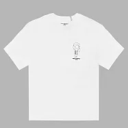 KARL LAGERFELD 卡爾 網點線條Q版老佛爺棉質短T恤.白 XL