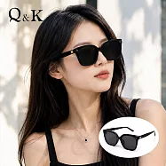 【Q&K】時尚高級感TR90大框偏光太陽眼鏡|玄曜黑|抗UV400・防眩光|輕奢顯小臉墨鏡