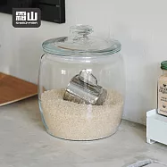 【日本霜山】寬口玻璃密封保鮮米桶/醃漬罐/儲物罐-4L