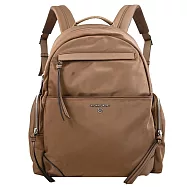 【全新福利品】MICHAEL KORS Prescott 尼龍雙層後背包.深棕