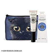 L&rsquo;OCCITANE 歐舒丹 法式奢華手部養護組[護手霜+指緣油+貓咪零錢包]-多款任選-公司貨 乳油木+指緣油