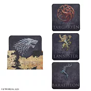 官方授權|權力遊戲 Game of Thrones 經典家徽軟木杯墊 (4入組) 代理商公司貨