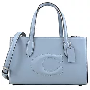 COACH CR097 NINA 經典C LOGO手提斜背兩用包.淺藍