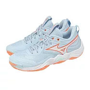 Mizuno 美津濃 排球鞋 Wave Momentum Elite 女鞋 藍 橘 緩震 運動鞋 V1GC2512-84 26.5cm BLUE/ORANGE