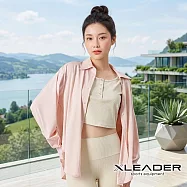 【Leader X】絕美涼感防曬襯衫 防曬外套 (三色任選) 櫻花粉S/M
