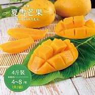 【禾鴻】台東夏雪芒果淨重4斤x2盒(4-8顆/盒) 07/11-07/20出貨