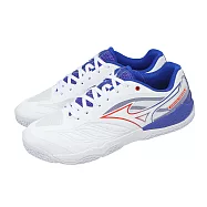 Mizuno 美津濃 桌球鞋 Wave Medal 8 男鞋 女鞋 白 藍 支撐 抓地 室內運動 81GA2582-21 24cm WHITE/NAVY