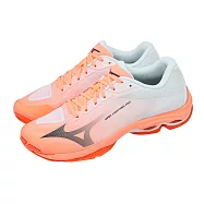Mizuno 美津濃 排球鞋 Wave Lightning Pro 男鞋 橘 避震 運動鞋 V1GA2660-80 27cm ORANGE/BLUE