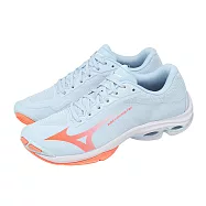 Mizuno 美津濃 排球鞋 Wave Lightning Elite 女鞋 藍 橘 緩震 運動鞋 V1GC2600-84 24cm BLUE/ORANGE