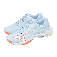 Mizuno 美津濃 排球鞋 Wave Lightning Pro 女鞋 藍 橘 避震 運動鞋 V1GC2660-84 25.5cm BLUE/ORANGE