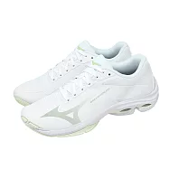 Mizuno 美津濃 排球鞋 Wave Lightning Pro 女鞋 白 綠 避震 運動鞋 V1GC2660-85 26cm WHITE/GREEN