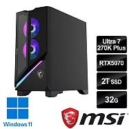 msi微星 Infinite X3 AI 2NVP7-1035TW電競桌機(Ultra 7-270K Plus/32G/2T SSD/RTX5070-12G/W11)