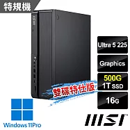 msi微星 PRO DP80 AI A2G-248TW 桌機 (Ultra 5-225/16G/1T SSD+500G/Win11Pro-500G雙碟特仕版)
