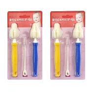正韓 hibee 各類杯蓋/杯子/水壺縫隙/奶嘴/奶瓶 海綿萬用刷+吸管刷3入組 (海洋藍+星星黃) HFB007BY2 (兩套)