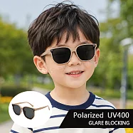 【SUNS】兒童偏光太陽眼鏡 時尚韓版方框 2-10歲適用 TR90輕量矽膠彈性墨鏡 抗UV400 S055 燕麥杏