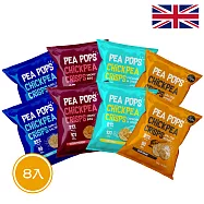 【PALIER】Pea Pops - 英國維根、無麩質脆片-8入(起司洋蔥、經典薄鹽、蜂蜜海鹽、炭烤BBQ, 4款口味各2)