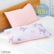 (超值組合)義大利La Belle《Sanrio-魔鏡KUROMI》ICECOOL眠綿冰涼感信封枕套--2入+大容量洗衣袋