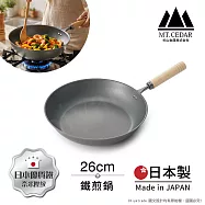 【日本杉山金屬】日本製 真・匠味Shin Takumi 鐵鍋 平底炒鍋 煎鍋 26cm(IH全對應)