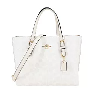 COACH MOLLIE 25 PVC提花手袋/斜背兩用托特包- 雪白